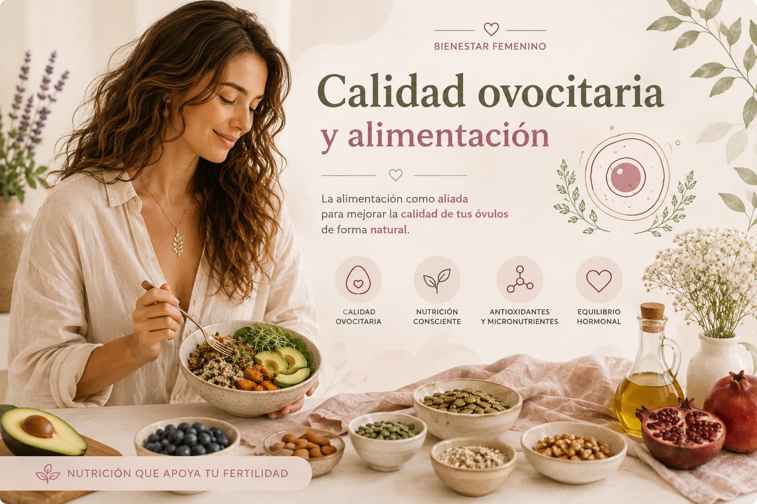 Calidad ovocitaria y alimentación: nutrición consciente para apoyar la fertilidad